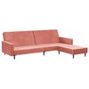 vidaXL B&auml;ddsoffa 2-sits med fotpall rosa sammet