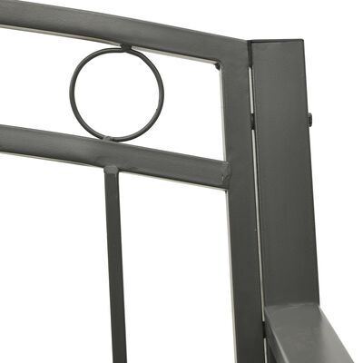 vidaXL Trädgårdsbänk med bord 125 cm stål grå