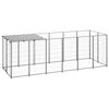 vidaXL Hundgård silver 330x110x110 cm stål