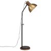 vidaXL Golvlampa 25 W antik m&auml;ssing 30x30x100-150 cm E27