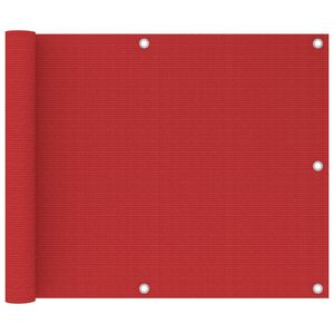 vidaXL Balkongsk&auml;rm r&ouml;d 75x500 cm HDPE