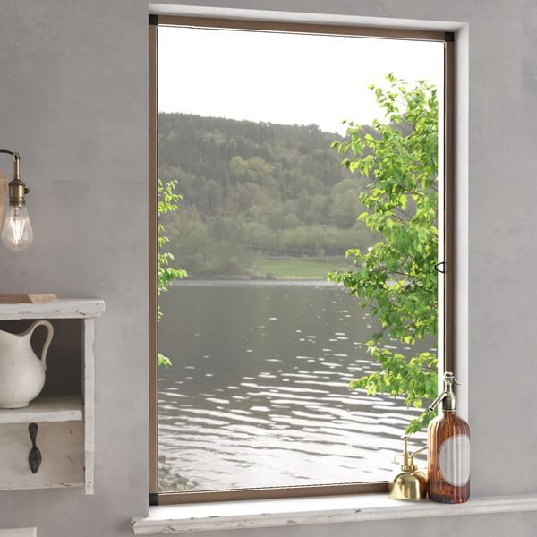 vidaXL Insektsn&auml;t f&ouml;r f&ouml;nster brun 90x120 cm