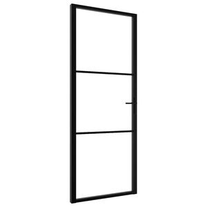 vidaXL Innerd&ouml;rr ESG-glas och aluminium 76x201,5 cm svart