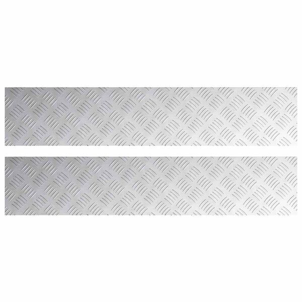 vidaXL Trappsteg Rektangul&auml;r 2 pcs Silver 100 x 20 cm Aluminium