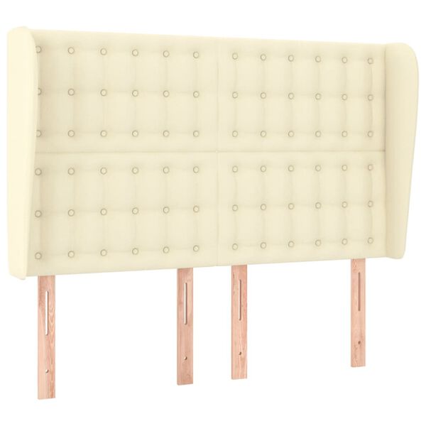 vidaXL S&auml;nggavel med kanter gr&auml;ddvit 147x23x118/128 cm konstl&auml;der