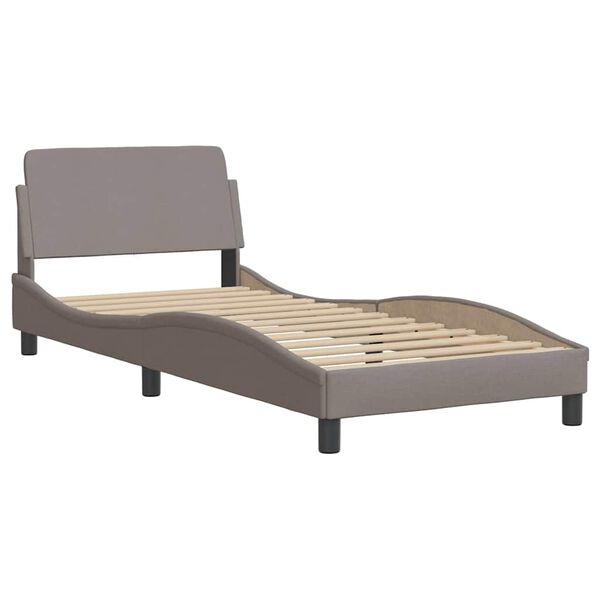 vidaXL Bed Frame with Headboard "Dover" Taupe 90x190 cm Fabric