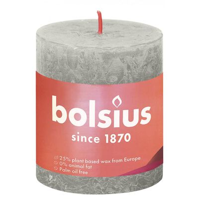 Bolsius Rustika blockljus 4-pack 80x68 mm sandgrå