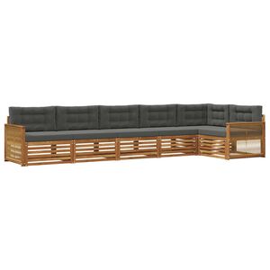 vidaXL Utomhussoffset med kudde 6 pcs Naturlig och Antracit