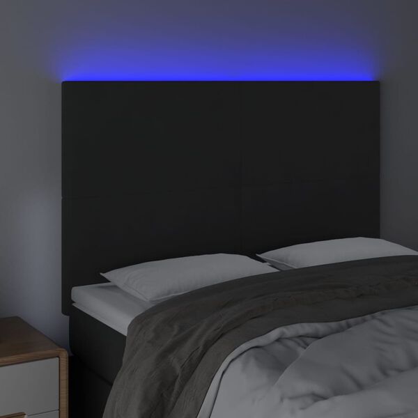 vidaXL S&auml;nggavel LED svart 144x5x118/128 cm sammet