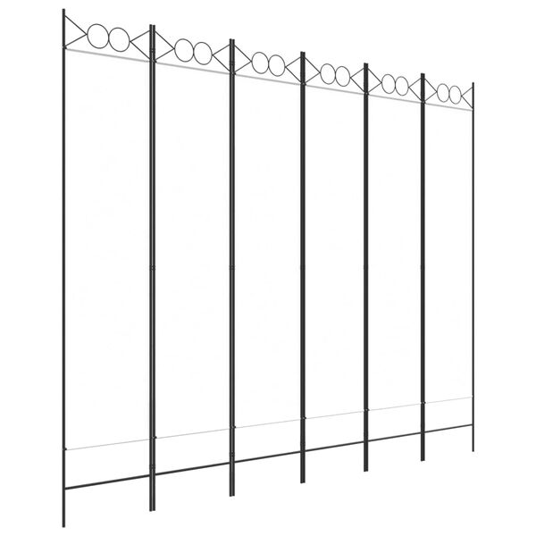 vidaXL Rumsavdelare 6 paneler vit 240x200 cm tyg