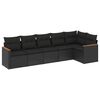 vidaXL Loungegrupp med dynor 6 delar svart konstrotting