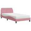 vidaXL Bed with Mattress "Dover" Pink 100x200 cm Velvet