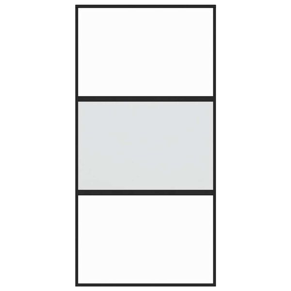 vidaXL Skjutd&ouml;rr svart 102,5x205 cm h&auml;rdat glas och aluminium