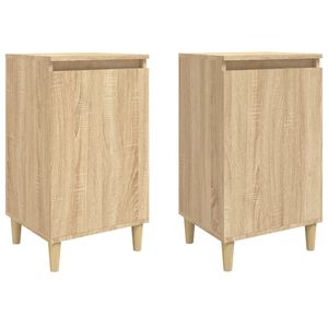vidaXL S&auml;ngbord 2 st sonoma-ek 40x35x70 cm konstruerat tr&auml;