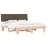 vidaXL S&auml;ngram med Kl&auml;dd Huvudgavel Taupe 200 x 200 cm Massiv furu