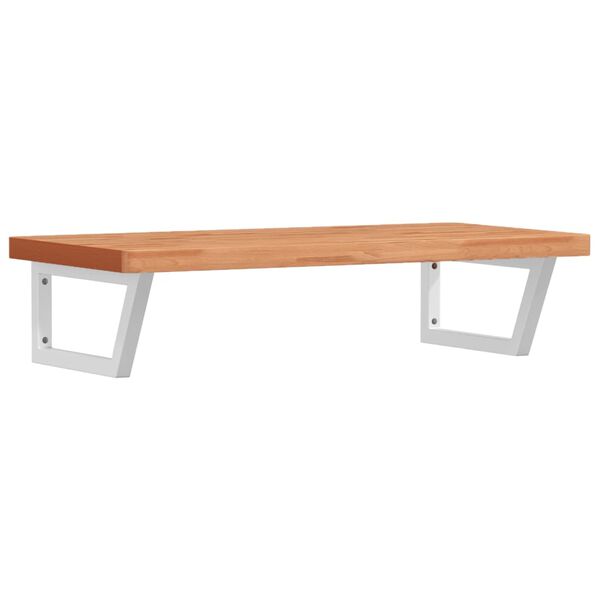 vidaXL V&auml;ggmonterad handfatshylla st&aring;l och massiv bok