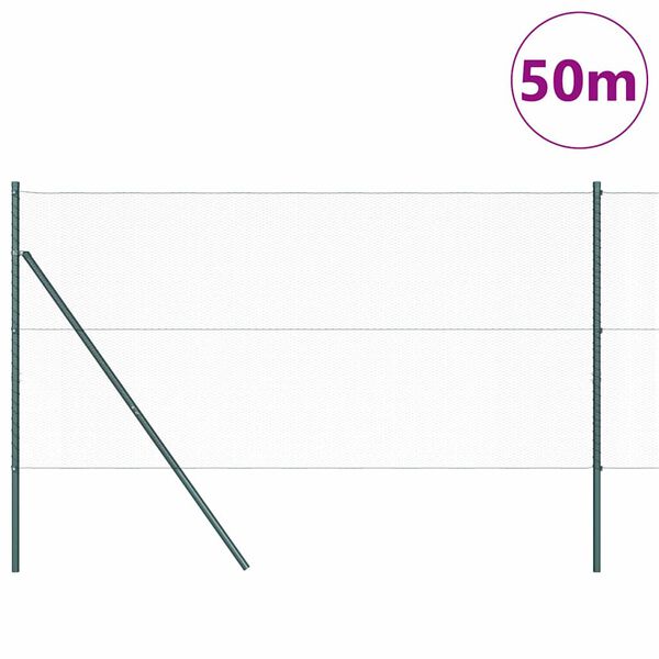 vidaXL Stängselstolpe Grå 50 x 1 m (13 mm nät) Stål och PVC