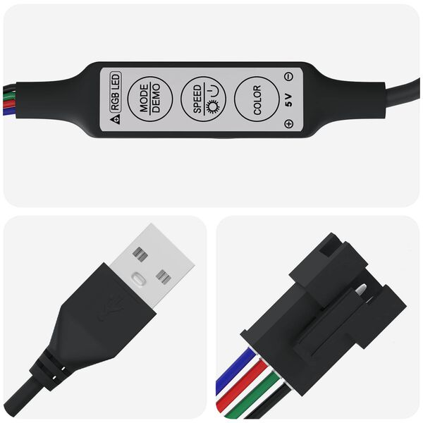 vidaXL LED Band 4 pcs Svart och Transparent 45 x 0,8 x 0,3 cm