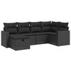 vidaXL Loungegrupp med dynor 6 delar svart konstrotting