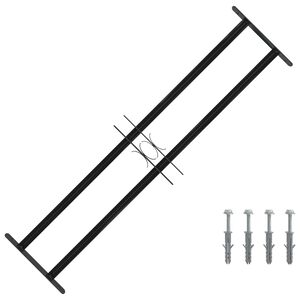 vidaXL F&ouml;nstergaller Svart 115 x 30 cm Pulverlackerat st&aring;l