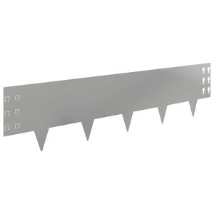 vidaXL Kant f&ouml;r gr&auml;smatta 10 pcs 100 x 25 cm St&aring;l Silver
