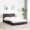 vidaXL Bed Frame without Mattress Dark Brown 140x190 cm Fabric