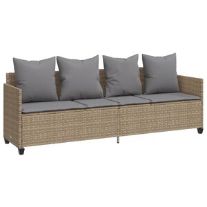 vidaXL Sols&auml;ng med dynor beige konstrotting