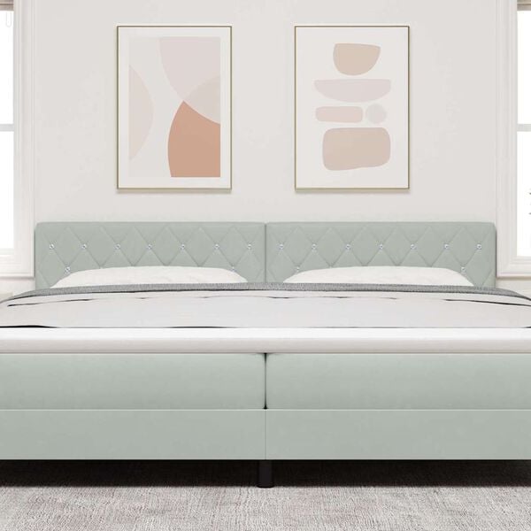 vidaXL LED huvuddyna med LED -remsljus Ljusgr&aring; 200 cm Polyester