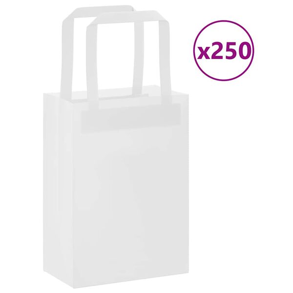 vidaXL Pappersp&aring;sar 250 st med handtag vit 15x8x21 cm