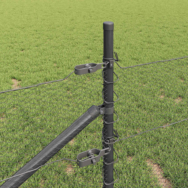 vidaXL St&auml;ngselstolpe Gr&aring; 10 x 0,8 m (13 mm n&auml;t) St&aring;l och PVC