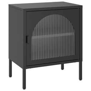 vidaXL S&auml;ngbord svart 50x35x60 cm glas och st&aring;l