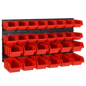 vidaXL Sortimentsl&aring;dor 30 delar svart och r&ouml;d 77x39 cm polypropen