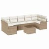 vidaXL Tr&auml;dg&aring;rdsoffset med kudde 8 pcs Beige konstrotting