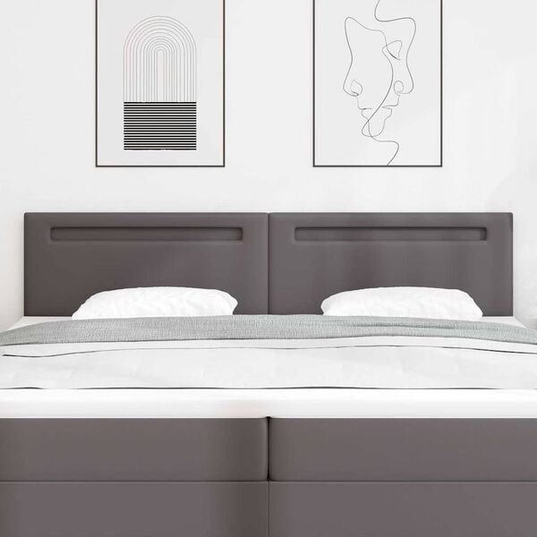 vidaXL LED huvuddyna Grå 200 cm Konstläder