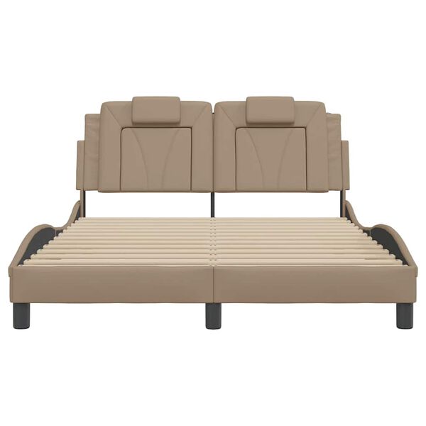 vidaXL Bed Frame "Viana" without Mattress Cappuccino 140x200 cm Faux Leather