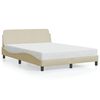 vidaXL Bed Frame "Dover" Cream 120x200 cm Fabric