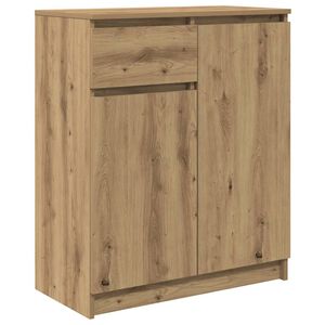 vidaXL Sk&auml;nk med l&aring;da Artisan ek 71x35x84 cm konstruerat tr&auml;