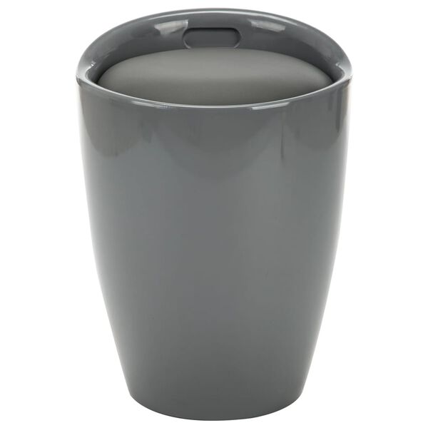 vidaXL Förvaringspall grå konstläder