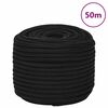 vidaXL Rep svart 14 mm 50 m polyester