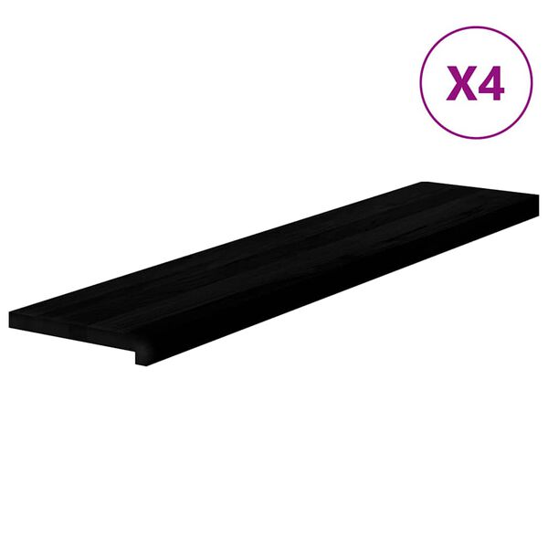 vidaXL Trappstegsmattor 4 pcs m&ouml;rkbrun 120x25x2 cm massiv ek
