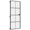 vidaXL Innerdörr svart 83x201,5 cm härdat glas och aluminium slim