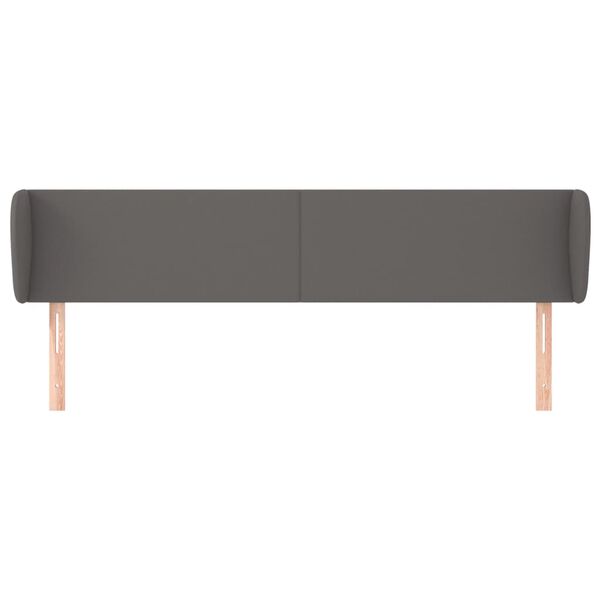 vidaXL S&auml;nggavel med kanter gr&aring; 183x23x78/88 cm konstl&auml;der