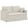 vidaXL Soffa 2 pcs Kr&auml;m 138 x 78 x 80 cm Sammet