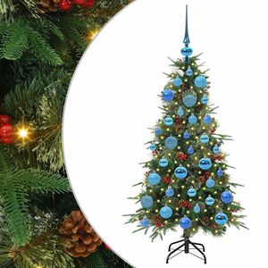 vidaXL Plast Hingad Julgran med 150 LED-lampor Gr&ouml;n 120 cm PE och PVC