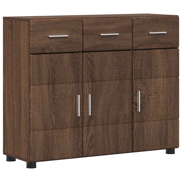 vidaXL Sideboard med hylla Brun Ek 88,5 x 30,5 x 73 cm Konstruerat tr&auml;