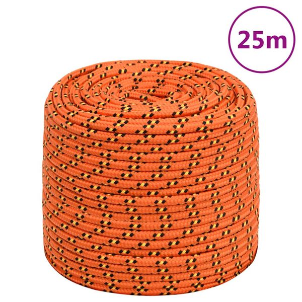vidaXL B&aring;tlina orange 6 mm 25 m polypropylen