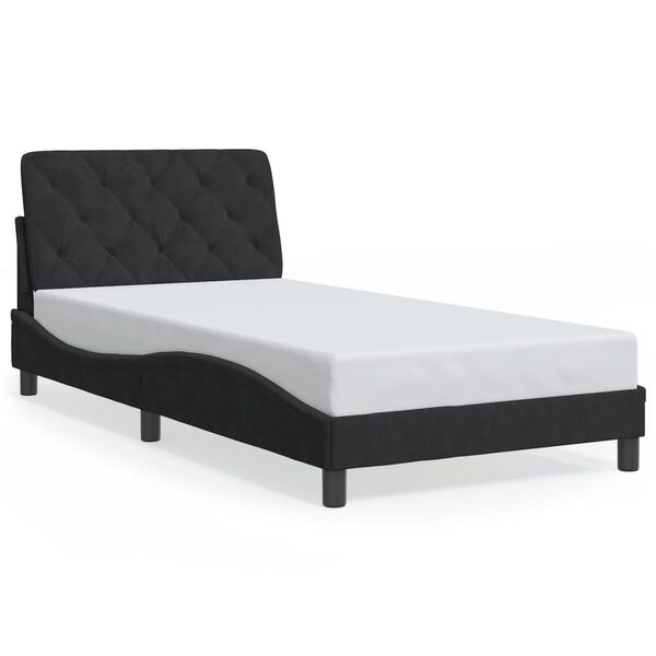 vidaXL Bed Frame without Mattress Black 100x200 cm Velvet