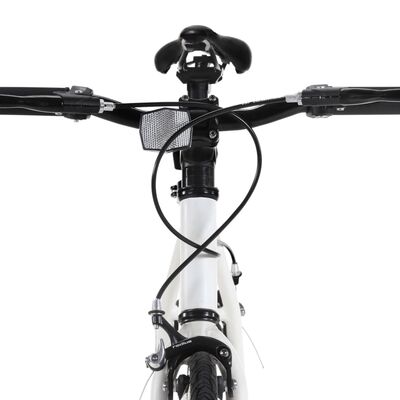 vidaXL Fixed gear cykel vit och svart 700c 59 cm