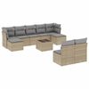 vidaXL Soffgrupp f&ouml;r tr&auml;dg&aring;rd med dynor 10 delar beige konstrotting