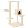 vidaXL Kl&ouml;str&auml;d med kl&ouml;spelare sisal gr&auml;ddvit 96 cm